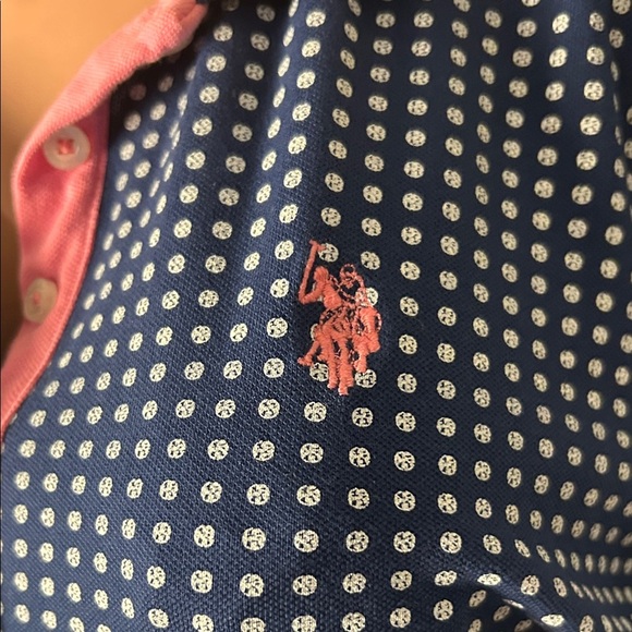 US Polo Association Polo Shirt  Logo Sz XL Casual Polka Dot Long Sleeve - Picture 4 of 11